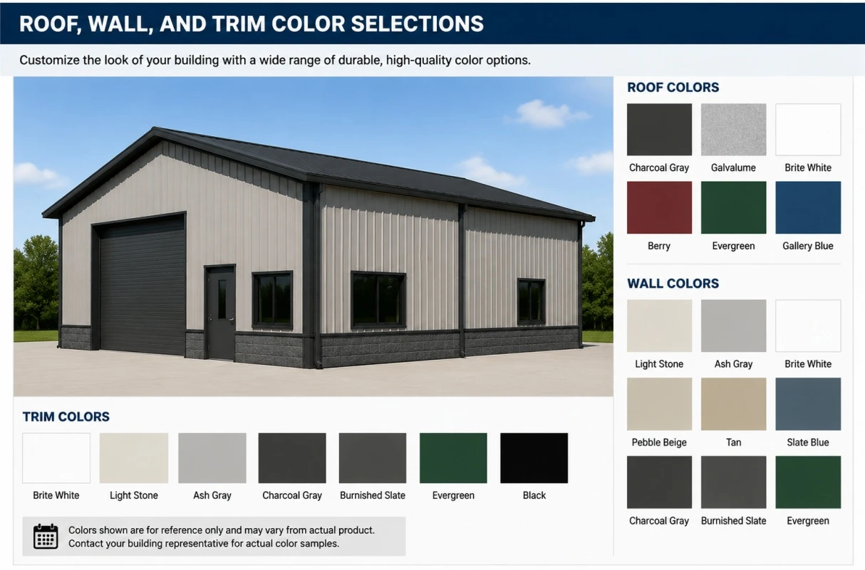 Roof wall and trim color selections Roof wall and trim color selections
